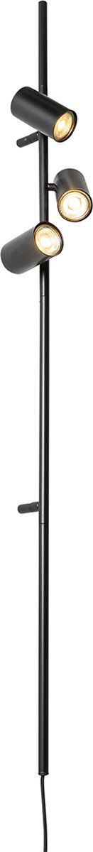 QAZQA Jeana Luxe - Moderne Wandlamp - 3 Lichts - Zwart
