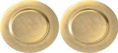 Koopman International sous-assiettes - 8x - or - plastique - 33 cm - rond