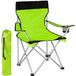 BAKAJI Klapstoel voor camping, strand, vissen, outdoor, staal en polyester, met vak voor dranken en smartphone (groen)