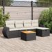 Maison Exclusive - Ensemble de meubles de jardin 6 pièces avec canapé et coussins, noir, en polyrotin