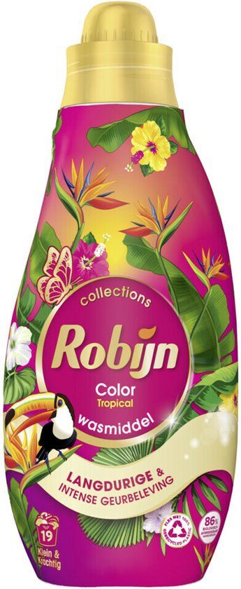 Robijn Vloeibaar Wasmiddel Klein & krachtig Tropical 4 flessen 76 wasbeurten Voordeelverpakking