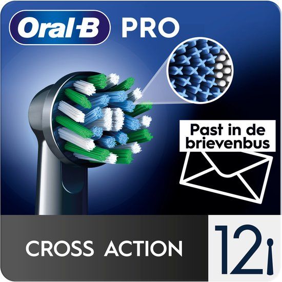 Oral-B Pro Cross Action Zwart Opzetborstels - 12 Stuks