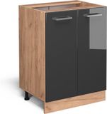 Vicco R-Line Keukenonderkast – 60 cm zonder werkblad Antraciet Hoogglans