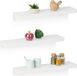Relaxdays Wandplank - set van 3 - 60 x 15 cm - zwevend - wit