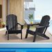 Vevor 2x Adirondack Stoel Tuinstoel Ligstoel Zwart HDPE Inklapbaar Stapelbaar