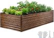VEVOR Verhoogd Tuinbed, Metaal, 240x120x62 cm, Diepe Houtnerf