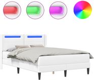vidaXL Bedframe met matras Wit 160 x 200 cm Kunstleer