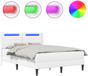 vidaXL Bedframe met matras Wit 160 x 200 cm Kunstleer