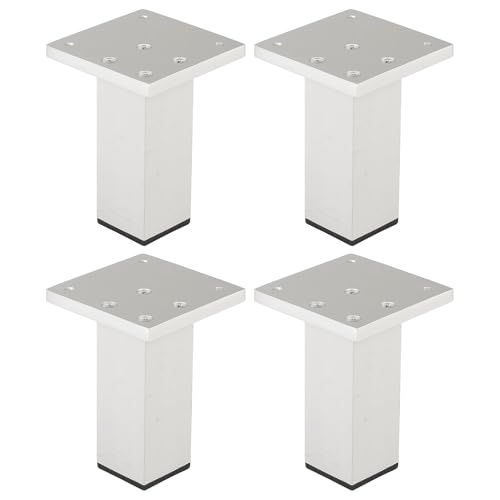 cyclingcolors 4 x meubelpoten 38 x 38 mm hoogte 100 mm van aluminium universeel voor bank, kast, keuken en badkamer, chroom mat