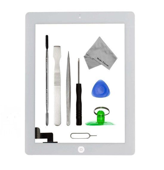 Mmobiel Apple iPad 2 wit digitizer touchscreen glas incl. home button & camera lens + toolkit