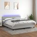 Maison Exclusive - Lit boxspring avec matelas et éclairage LED, gris, 160x200 cm, textile