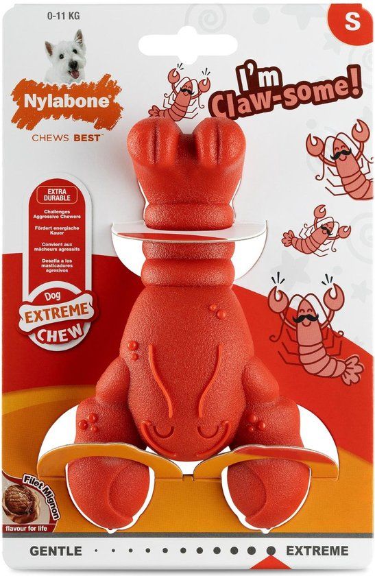 Nylabone Lobster I’M ClawSome Filet Mignon - Kauwspeelgoed - Maat S - Hond