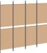 vidaXL 4-panelen kamerscherm Beige 200 x 180 cm Stof