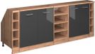 Vicco Rion Kastenset voor schuine wand – 210 cm Set van 5 kastrompen 60 cm diepte Antraciet Hoogglans