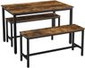 Vasagle Ensemble de table de cuisine – Brun vintage-noir