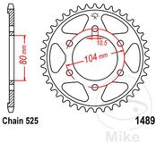 JT Sprockets JTR1489.43 43T stalen achtertandwiel