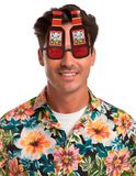 FIESTAS GUIRCA Beer King bril, grappig accessoire voor vrijgezellenfeesten en bierfeesten, ideaal voor volwassenen, heren, feesten en evenementen, rood en zwart