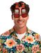FIESTAS GUIRCA Beer King bril, grappig accessoire voor vrijgezellenfeesten en bierfeesten, ideaal voor volwassenen, heren, feesten en evenementen, rood en zwart