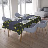 Bonamaison Tafelkleed, Anti-Mold, Sneldrogend, Waterdicht, 100% Polyester Tafellaken, Neon Geel, Rook, 140 x 200 Cm