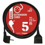 EMOS 5 m verlengkabel, 1 stopcontact, 250 V, pvc, binnen, zwart