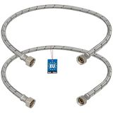 KOTARBAU® 2 Stuks - Flexibele Aansluitslang 3/8" x 3/8" - Flexibele Kraanslang 80 cm