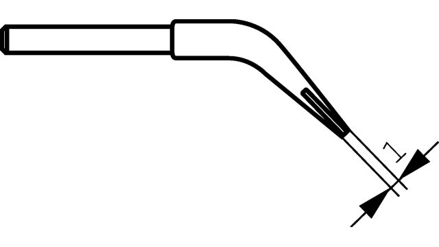 Weller WTA 1 Desoldering Tip - 0.5mm, 45° Chisel
