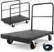 Vevor Plate Cart, 816 kg Laadvermogen, 2-In-1 Rolwagen met 360° Zwenkwielen, 914 X 610 Mm Platformwagen met 3 Zijleuningen, Transporthulpmiddel voor Fabriek, Magazijn, Garage, Zwart