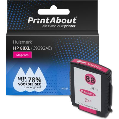 PrintAbout   Huismerk HP 88XL (C9392AE) Inktcartridge Magenta Hoge capaciteit