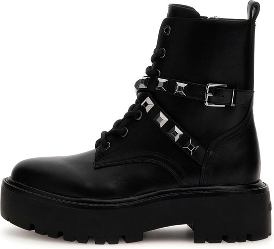 Guess Vaida Dames Veterboots/Laarzen - Zwart - Leder - Maat 36