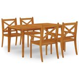 vidaXL Ensemble de jardin 5 pièces Bois d'acacia massif