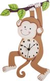 Teamson Kids Wandklok Safari Aap Ontwerp Bruin MDF