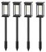 Set de 4 lampes solaires de jardin, LED, lumière blanc chaud, 34 cm de haut