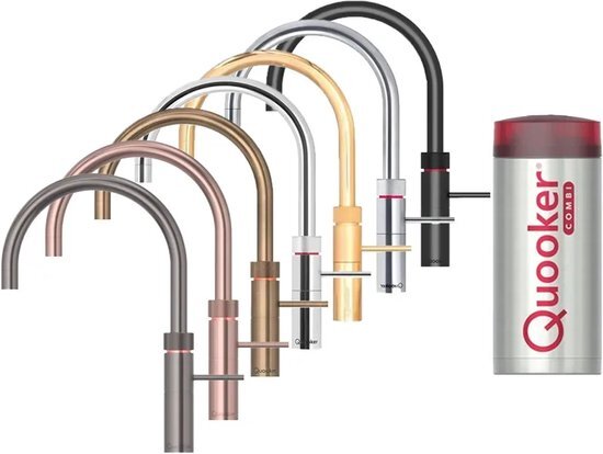 Quooker NL Fusion Round keukenkraan koud, warm en kokend water met COMBI reservoir RVS 22FRRVS