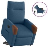 VidaXL Elektrische Sta-op Stoel Stof Blauw
