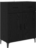 vidaXL Dressoir Zwart Eiken 69,5 x 34 x 90 cm Bewerkt Hout