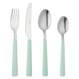 Grunwerg Bistro bestek, 16-delig, 18/0 roestvrij staal, gestreepte handgreep, blauw