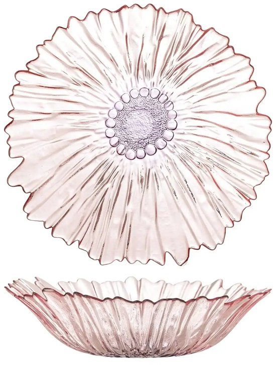 Bloomingville Mariko serveerschaal Aardewerk Bloem Roze 31cm