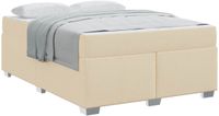 vidaXL Bedframe with Mattress Cream 140 x 200 cm Fabric