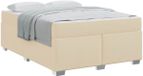 vidaXL Bedframe with Mattress Cream 140 x 200 cm Fabric