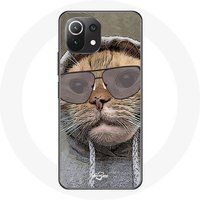 Maniacase Hoesje voor Xiaomi Mi 11 Lite Kat met kap foto grappige dieren