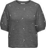 ONLY CARMAKOMA Cardolly SS Pearl O-Neck Knt Meisjes T-shirt - Medium Grey Melange - S-42/44