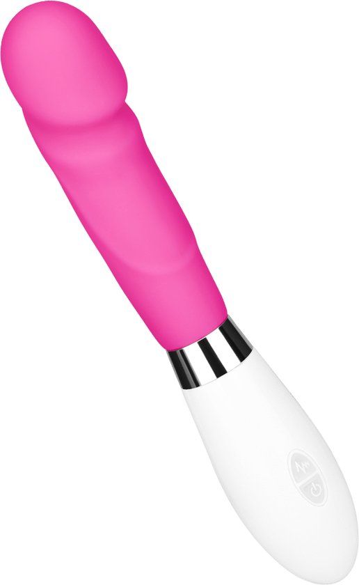 EIS G-spot vibrator, stimulerende siliconen vibrator, 20,5 cm, waterdicht, huidvriendelijke siliconen, roze; wit