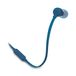 JBL Tune 110 In-ear hoofdtelefoon met knoopvrije platte bandkabel en microfoon in blauw