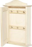 Creative Deco Houten Sleutelkast Slutelbox | 6 Haken | 20 x 6 x 29,5 cm | Ongeverfd Perfect voor Opslag, Decoratie en Decoupage