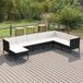 Maison Exclusive - Ensemble de jardin, 8 pièces, avec coussins, en polyrotin, noir