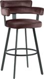 LABEL51 Bardio Barkruk - Bruin - Velvet - Hoog - Met Armleuning