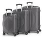 ALIGHTUP Valise rigide Set de valises Trolley-Set 3 pcs. avec bandes longitudinales 360° Roulettes ABS