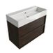 Saniclass Badkamermeubelset - 100x45x72cm - Legend keramische wastafel wit - 1 wasbak - zonder kraangat - 2 lades - mat eiken charcoal