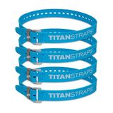 Titan Industrial Set van 4 veiligheidsgordels voor het vastzetten van sleuven, vrachtfietsen, tuinslangen, houtbewerkingsprojecten, werkbelasting 31,8 kg, lengte 76,2 cm, neonblauw