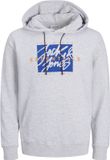 JACK & JONES JJCOLTON SWEAT HOOD Heren Trui - White Melange